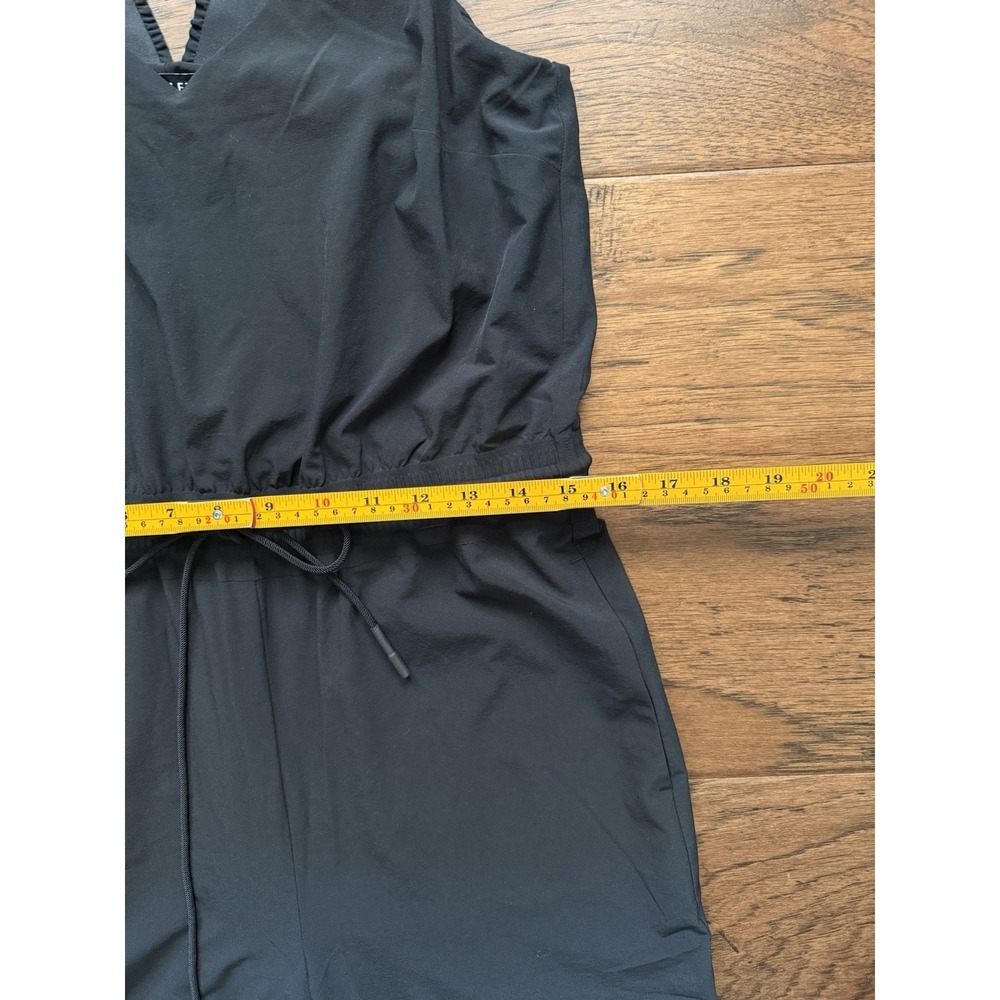 Athleta Savannah Black V Neck Wide Leg Jumpsuit Size 4 Stretch Athleisure - Picture 8 of 16